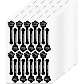 300 قطعة من ملصقات الفينيل لتغليف المواد الغذائية بالتجزئة مقاس 9 × 1 بوصة مقاومة للعبث وآمنة وآمنة من الفينيل الأبيض لمنتجات الخبز المصنوعة يدويًا وصندوق هدايا صناعة الكعك والكعك in Kuwait