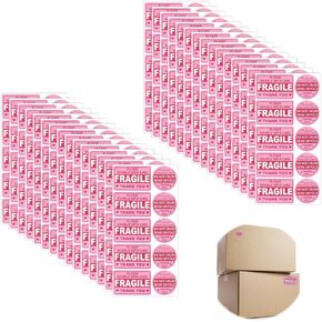 300 Pcs Fragile Stickers for Shipping Pink Round Fragile Labels Cute FragileSticker Handle with Care Thank You Label for Shipping Moving Glass Permanent AdhesiveFragile Labels in Kuwait