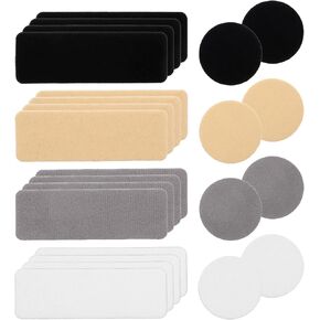 24 Pcs Shoe Patches for Holes, Rectangular Round Form Shoe Repair Patch Self-Adhesive Shoe Heel Repair Kit in 4 Colors for Sneakers and Mesh Shoes (Black, White, Gray, Skin Tone) in Kuwait