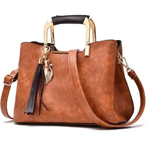 PORRASSO Women's Handbag Shoulder Bag Fashion Bags Top Handle Female PU Leather Shoulder Bag Worn Bag in Kuwait