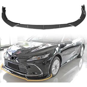 Front Bumper Lip Spoiler, Compatible with 2021-2024 Toyota Camry LE/XLE/Hybrid LE/Hybrid XLE, PP Gloss Black Ikon Style Add-on Front Splitter Air Dam Chin Protector, 3 Pieces in Kuwait