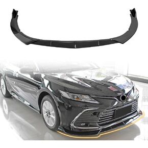 Front Bumper Lip Spoiler, Compatible with 2021-2024 Toyota Camry LE/XLE/Hybrid LE/Hybrid XLE, PP Gloss Black Ikon Style Add-on Front Splitter Air Dam Chin Protector, 3 Pieces in Kuwait