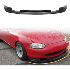 Front Bumper Lip Spoiler, Compatible with 1999-2000 Mazda Miata Coupe, PU Unipainted Black GV Style Add-on Front Splitter Air Dam Chin Protector in Kuwait