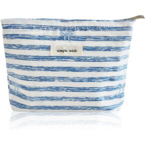 حقيبة مكياج Wudygirl للسفر، حقيبة مستحضرات تجميل صغيرة للنساء، حقيبة مكياج صغيرة مع مقبض وسحاب حقيبة مستحضرات تجميل (بيج) in Kuwait