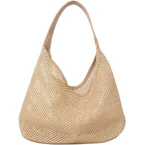 حقائب الشاطئ للنساء حقيبة القش عطلة الصيف كبيرة قابلة للطي حقيبة شاطئية من القش حمل المنسوجة الكتف هدايا الشاطئ شبكة حقيبة الشاطئ in Kuwait