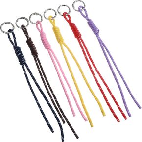 6PCS Paracord Keychain, Colorful Paracord Rope Keychain Bag Charm Rope Bag Charms Braided Cord Bags Charm Carabiner Knot Lanyard Keyring for Handbag Backpack Purse Friendship Christmas Gifts in Kuwait