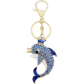 TTYY Crown Dolphin Keychain for Women Elegant Cute Metal Keyring,Sparkling Rhinestone Bag Charm Accessory,Unique Gift Idea in Kuwait