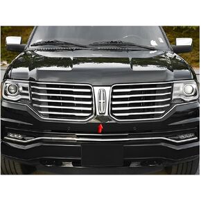 QAA is Compatible with 2015-2017 Lincoln Navigator 1 Piece Stainless Front Grille Accent Trim, Logo Surround SG55655 in Kuwait