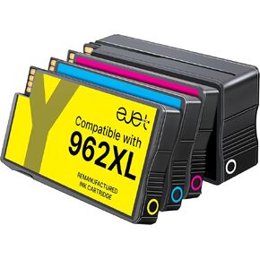 ejet 962XL Ink Cartridges Combo Pack for HP 962 Ink Cartridges HP962xl/962 HP962 Ink 962XL Black and 962 Color Combo Pack Work for HP Office Jet Pro 9010 9020 9015 9018 Printers, 4 Pack in Kuwait