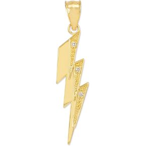 Trendy Necklaces High Polish 14k Yellow Gold Diamond Lightning Bolt Charm Pendant in Kuwait