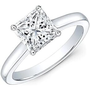 جيهانا 2.00 قيراط مكعب زركونيا مطلي بالذهب الأبيض خاتم الخطوبة قطع دائري الأميرة قص المرأة خاتم الخطوبة والزفاف مقاسات 4-13 in Kuwait