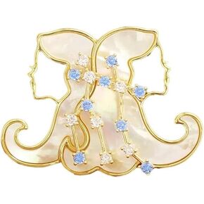 بروش كوكبة زودياك للنساء، دبوس بروش كريستال بعلامة التنجيم 12، هدية عيد ميلاد فريدة in Kuwait