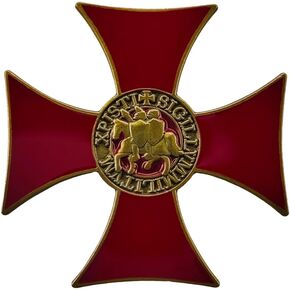 Enamel Pin,Red Cross-Shaped Lapel Pin,Support Brooch,DIY Decor Pin Collection,Sigillum Militum Brooch,Knights Templar Crusaders Solomons Badge,Gift For Teens Friends Family Students in Saudi Arabia