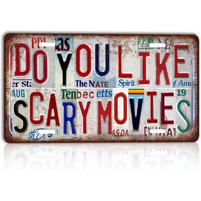 Vintage License plate Halloween Wall Decor Metal Sign Tin Signs - Do you like scary movies in Kuwait