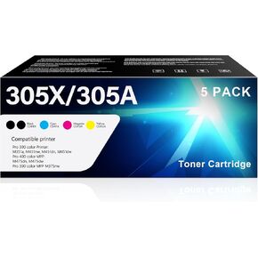 305X 305A High Yield Toner Cartridge with Chip Replacement for HP 305X 305A CE410X to Use with Pro 300 Color M451dn M451dw M351a M451nw MFP M375nw Pro 400 Color MFP M475dw M475dn Printer(5-Pack) in Kuwait