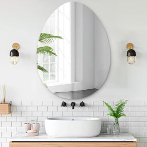 مرآة حمام بدون إطار من VASUHOME Drop، مرآة زينة حائط مقاس 28 × 36 بوصة، مرايا كبيرة مثبتة على الحائط للحمام وغرفة المعيشة وغرفة النوم in Kuwait