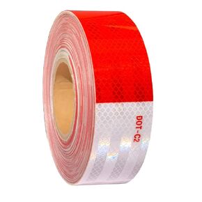 2 inch x 30 Feet Reflective Safety Tape DOT-C2 Waterproof Red and White Adhesive conspicuity tape for trailer, outdoor, cars, trucks in Kuwait