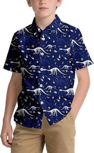 Boys Hawaiian Shirt Kids Hawaiian Shirt Boys Girl Button Down Shirt Short Sleeve Hawaiian Shirts for Boys in Kuwait