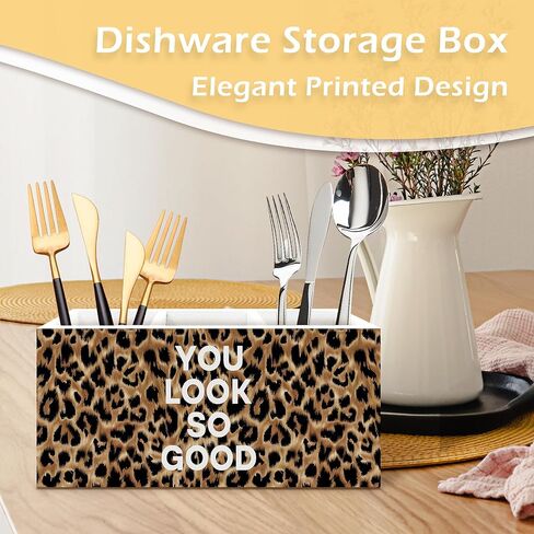 Inspirational Leopard Print Pen Pencil Holder, Cheetah Desk Accessories, Trendy Leopard Print You Look So Good Wooden Pen Pencil Organizer for Y2k Room Dorm Desk Decor in Kuwait