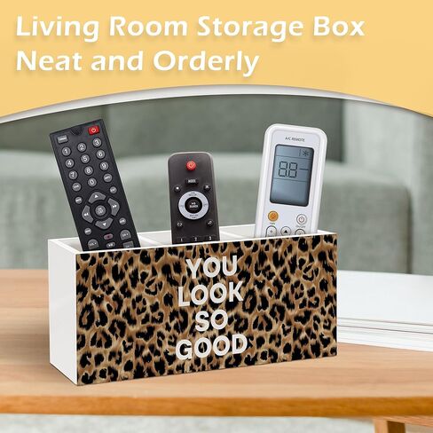 Inspirational Leopard Print Pen Pencil Holder, Cheetah Desk Accessories, Trendy Leopard Print You Look So Good Wooden Pen Pencil Organizer for Y2k Room Dorm Desk Decor in Kuwait