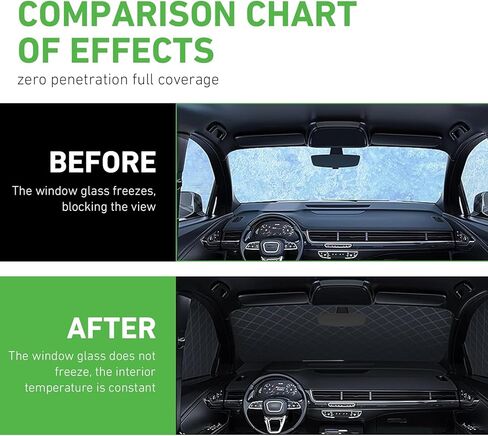 Car Windshield Snow Cover, Oversized Reinforced Vehicle Hood Mirror Protector, All Weather for Snow, Sun, Rain, Dust, Universal for All Seasons (Silver) in Kuwait