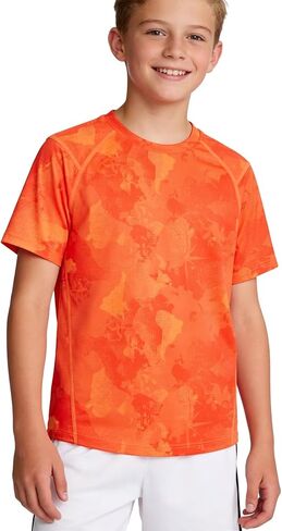 Boys Active T-Shirt Soft Quick Dry Athletic Performance Tee Youth Moisture Wicking Top School Sports Gym Soccer in Kuwait