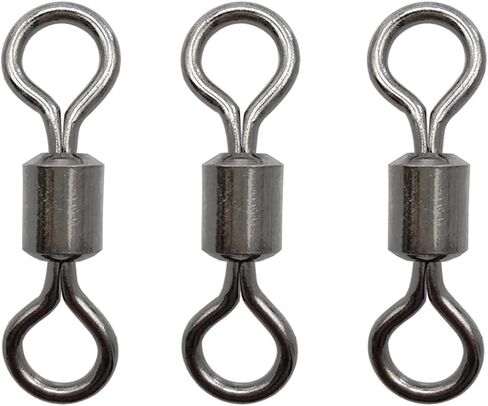 Atibin Steel Stainless Fishing Swivels Lure Line Saltwater Swivels Fishing Barrel Freshwater Saltwater Fishing Swivel Rolling in Kuwait