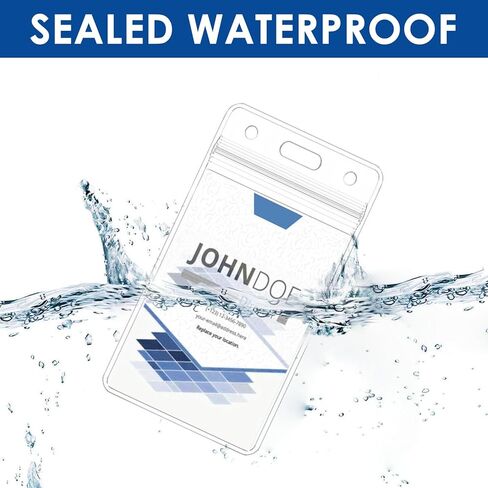 200 Pack Vertical Badge Holders, Clear Plastic ID Badge Holder with Resealable Zip, Waterproof ID Card Holder Badge Sleeve for Credit Card, ID Card,Proximity, RFID, and Work Badge in Kuwait