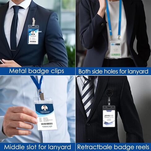 200 Pack Vertical Badge Holders, Clear Plastic ID Badge Holder with Resealable Zip, Waterproof ID Card Holder Badge Sleeve for Credit Card, ID Card,Proximity, RFID, and Work Badge in Kuwait