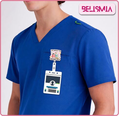 أنا على وشك الانهيار بمشبك تمساح بطول 5.08 سم، بكرات شارات قابلة للسحب، حامل شارة هوية من الأكريليك المضحك السخيف للممرضة، ملحقات الرعاية الصحية الطبية، هدايا DIY للأولاد والبنات وزملاء العمل والممرضات in Kuwait