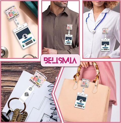 أنا على وشك الانهيار بمشبك تمساح بطول 5.08 سم، بكرات شارات قابلة للسحب، حامل شارة هوية من الأكريليك المضحك السخيف للممرضة، ملحقات الرعاية الصحية الطبية، هدايا DIY للأولاد والبنات وزملاء العمل والممرضات in Kuwait