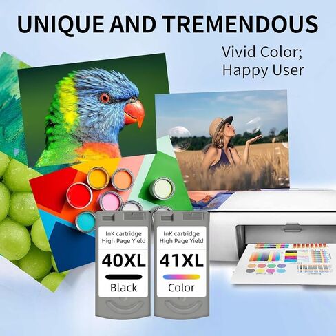 استبدال خرطوشة الحبر المتوافقة 40XL 41XL لحبر Canon 40 41 كومبو لـ IP2600/1800/1700/1600، MX310/300، MP470/460/450/210/170/160/150/140/180/190، JX200/210P(1أسود، 1 ثلاثي الألوان) in Kuwait