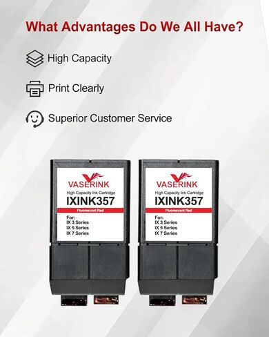 استبدال خرطوشة الحبر IXINK357 لأنظمة البريد Quadient Neopost iX-3، iX-5، iX-7، iX-7PRO، أحمر فلوري، معتمد من USPS، ما يصل إلى 17000 نسخة مطبوعة (1PK) in Kuwait