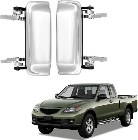 مقابض الأبواب الخارجية للسائق والراكب متوافقة مع Ford Ranger 2001-2011، Mazda B2300 01-10، B2500 01، B3000 01-08، B4000 01-10 لاستبدال 2L5Z1022404BAA المعدني (كروم) in Kuwait