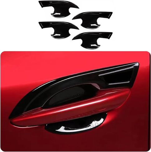 Car Accessories Fit for Mazda CX-30 CX30 2020 2021 2022 2023 2024 2025 Exterior Side Door Handles Bowl Cup Cover Trime (Glossy Black) 4PCS ABS in Saudi Arabia
