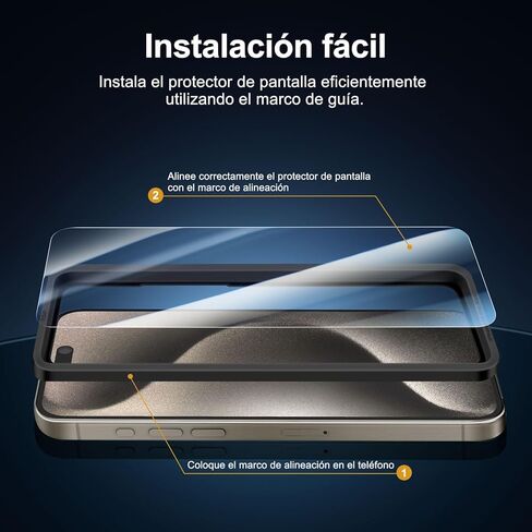 NEW'C [3 Pack Designed for iPhone 15 Pro Max (6.7 inches) Screen Protector Tempered Glass with easy installation tool included,Case Friendly Ultra Resistant in Kuwait