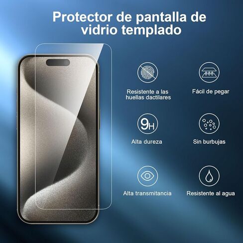 NEW'C [3 Pack Designed for iPhone 15 Pro Max (6.7 inches) Screen Protector Tempered Glass with easy installation tool included,Case Friendly Ultra Resistant in Kuwait