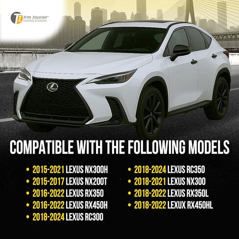 Snap On Chrome Delete Car Door Handle Cover Trim Accessories Compatible 2016-2022 Lexus RX350 | RX450h |No Tools Needed - Easy Installation| in Kuwait