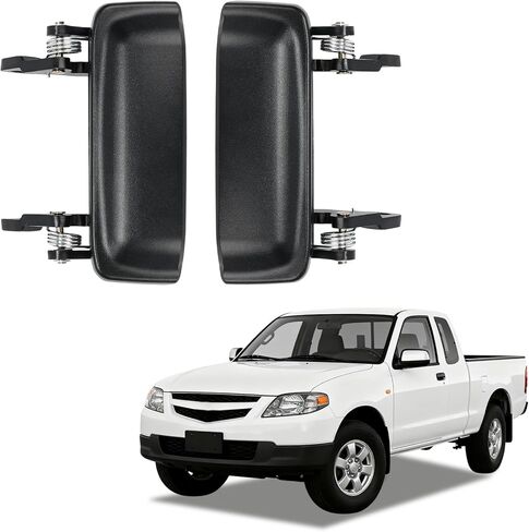 Front Driver & Passenger Side Exterior Door Handles Compatible with Ford Ranger 2001-2011, Mazda B2300 01-10, B2500 01, B3000 01-08, B4000 01-10 Replacement for 2L5Z1022404BAA Metal (Chrome) in Kuwait