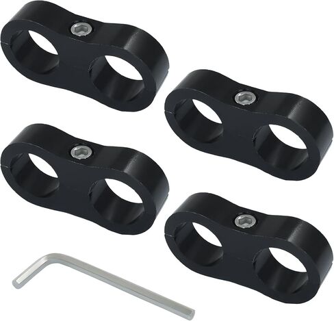 Murtenze 4 Pack AN8 خرطوم فاصل المشبك، الألومنيوم خط الوقود تصاعد المشبك، محول تركيب خرطوم أسود، لخرطوم الوقود، خط النفط، خط الفرامل وخط الغاز in Kuwait
