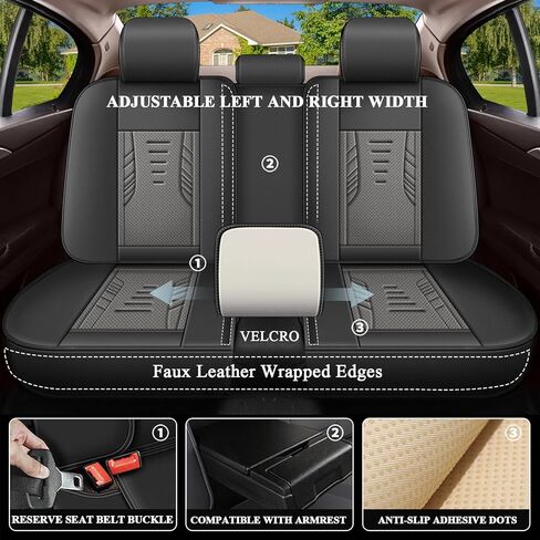 Seat Covers for Lexus RX 350 2007-2023 2024 2025 Full Set 5 Seats - Premium Breathable Perforated Leather - for Lexus RX 350 Accessories (Black&Grey) in Kuwait