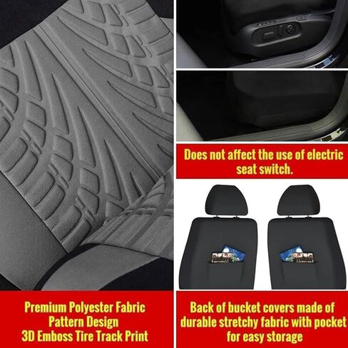 أغطية مقاعد السيارة لسيارة Ford Ranger 2020 2021 2022 2023 2024 2025، مجموعة كاملة من واقيات المقاعد المريحة القابلة للتنفس، ملحقات وسائد المقعد الخلفي الأمامي غير القابلة للانزلاق، رمادي in Saudi Arabia