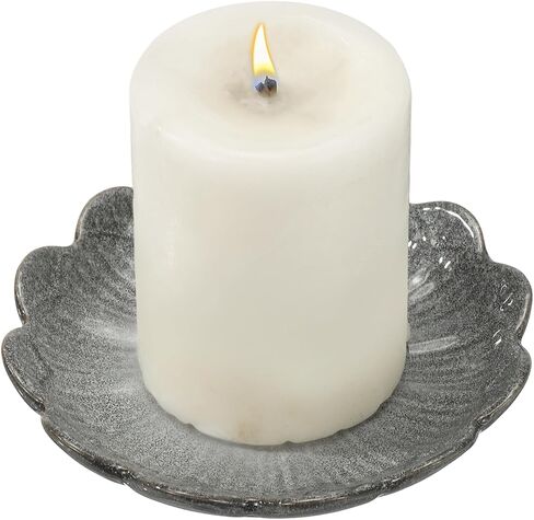 uxcell Candle Holder Plates, 4 Inch Ceramic Candle Tray Tealight Incense Holder Dish Candlestick for Tea Light Aromatherapy Wedding Rustic Vintage Home Decor, Sunflower White in Saudi Arabia
