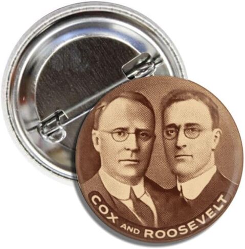 Cox and Roosevelt 1920 Presidental Election Jugate Replica Campaign Historical Political Button Pin, 1.50 Inch in Saudi Arabia