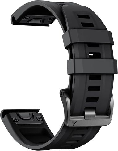 ANCOOL Compatible with Garmin Fenix 6S/5S/7S Watch Band, 20mm Soft Silicone Replacement for Fenix 8 43mm/6S Pro/7S Pro/5S Plus Smartwatch Bands (Black) in Kuwait