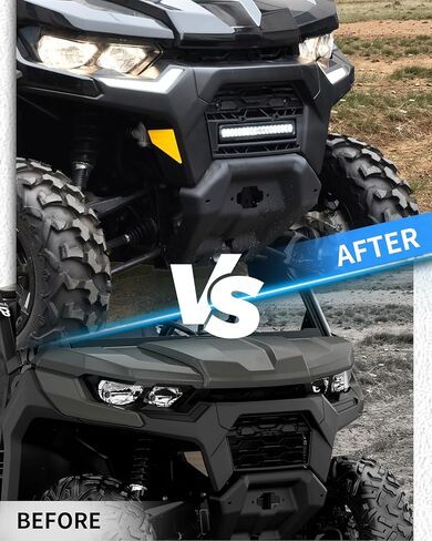 Front Mesh Grille with LED Light for Can-Am Defender HD9 HD7 HD10 2020-2025 Accessories, PP Plastic Radiator Screen with Adjustable Accent Spotlight Bars and Matte Finish in Kuwait