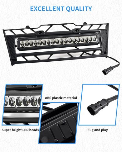 Front Mesh Grille with LED Light for Can-Am Defender HD9 HD7 HD10 2020-2025 Accessories, PP Plastic Radiator Screen with Adjustable Accent Spotlight Bars and Matte Finish in Kuwait