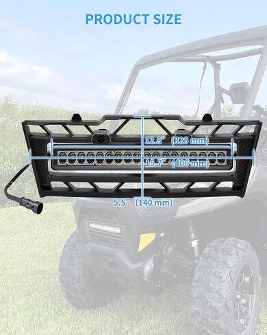 Front Mesh Grille with LED Light for Can-Am Defender HD9 HD7 HD10 2020-2025 Accessories, PP Plastic Radiator Screen with Adjustable Accent Spotlight Bars and Matte Finish in Kuwait
