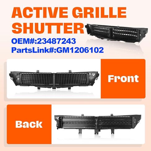CarPartsDepot Front Active Grille Shutter w/Motor Compatible With 2014-2020 Chevrolet Impala GM1206102 23487243 in Kuwait