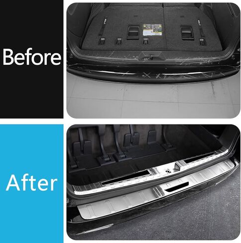 Car Accessories Inside and Outside Rear Bumper Protector Sill Plate Guard Cover Trim Protective Frame Molding B Style Compatible withToyota Sienna 2020 2019 2018-2011 in Saudi Arabia